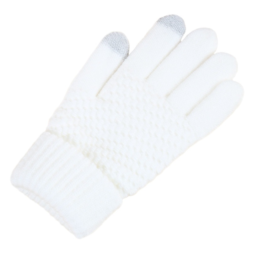 Guantes de pantalla táctil de Cachemira para mujeres otoño e invierno cálido a prueba de frío forro de lana engrosada nuevo sub-Dedo de punto Ciclismo Hombres al por mayor