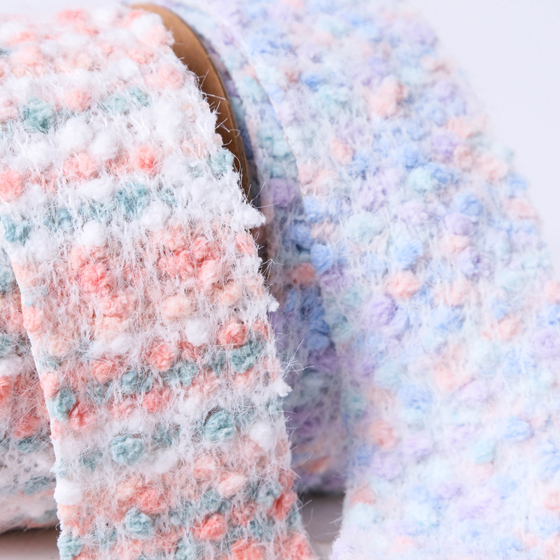 Autumn/Winter Single-Side Double Color Pom-Pom Fabric Ribbon DIY Bow Hair Accessories Fresh Flowers Gift Packaging Pet Collar