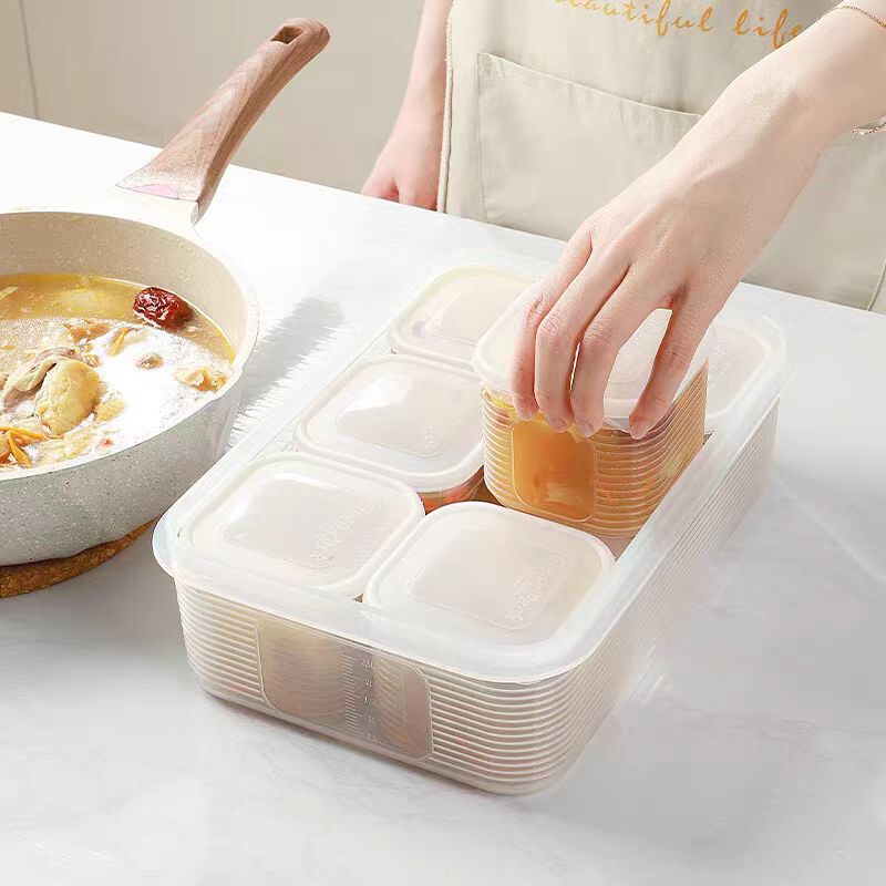 鮮度保持ボックス冷蔵庫収納キッチン冷凍スープボックス玉ねぎニンニク栄養補助食品食品保存プラスチック密封ボックス6分割|undefined
