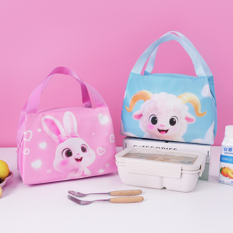 Nuevo juego de moda lindo bolsa de aislamiento térmico bolsa de almuerzo portátil bolsa de almuerzo para niños de la escuela primaria bolsa de almuerzo bolsa de almuerzo caja de almuerzo