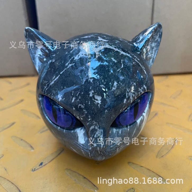 跨境新款Luxury black cat figurine奢华黑猫摆件树脂猫石|undefined
