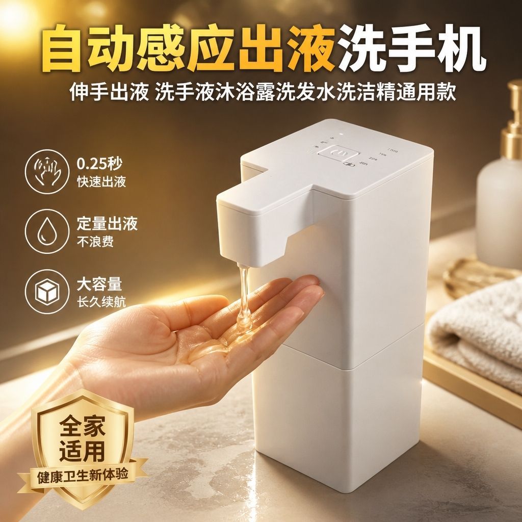新款智能家用厨房自动感应洗洁精皂液器洗手液机免打孔壁挂式浴室