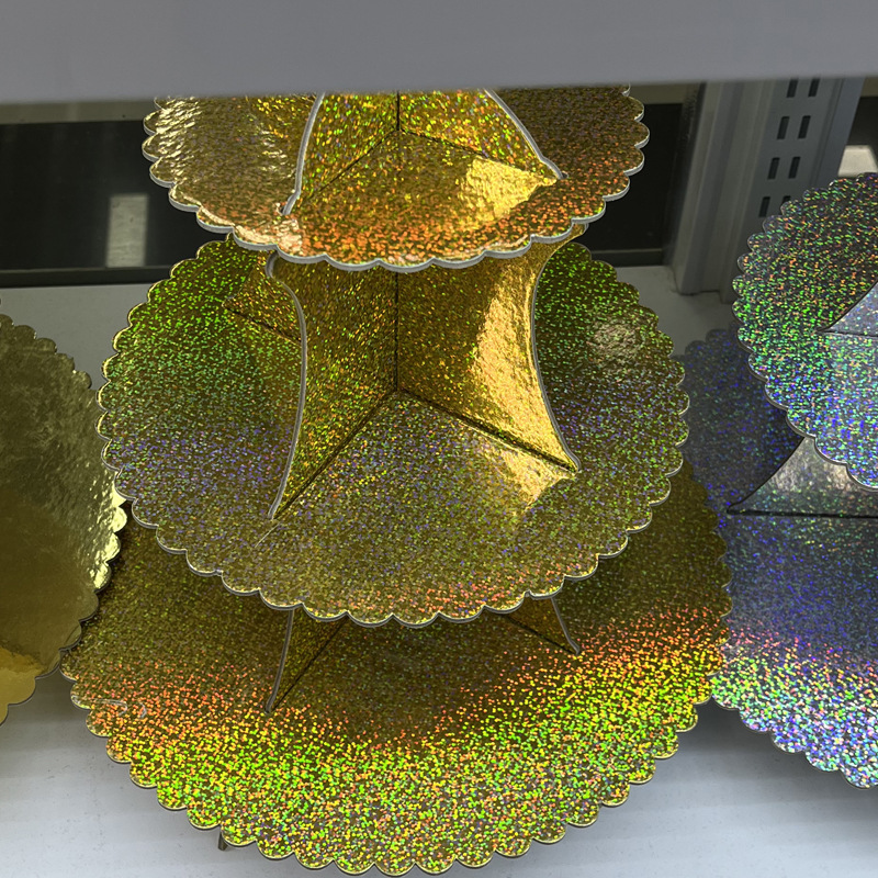 Fábrica en el lugar de la fiesta desechable estante de pastel de papel fiesta de cumpleaños diseño de estante de pasteles estante de bocadillos