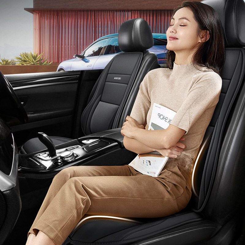 Breathable Perforated Leather Car Seat Cushion with All-Inclusive Design for All Seasons