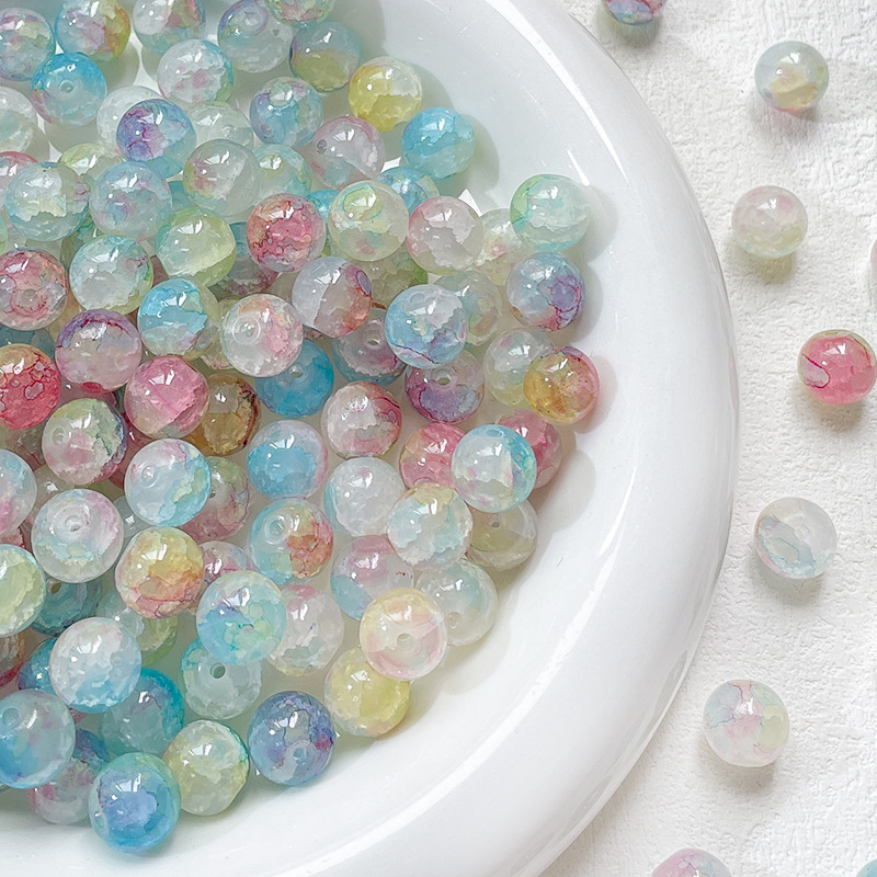 23g Weight Beads Jewelry Making Type DIY Jewelry Accessories Classification 10 Pieces Quantity glass Material Round Pattern Simple Style Style 10 Pieces Glass Round DIY Jewelry Accessories Beads 5