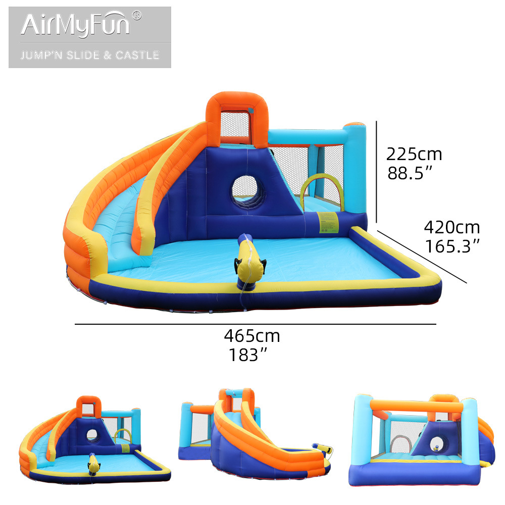 Castillo inflable para uso doméstico, tobogán acuático para niños, trampolín inflable, pequeñas instalaciones de parque de atracciones para interiores y exteriores, castillo inflable