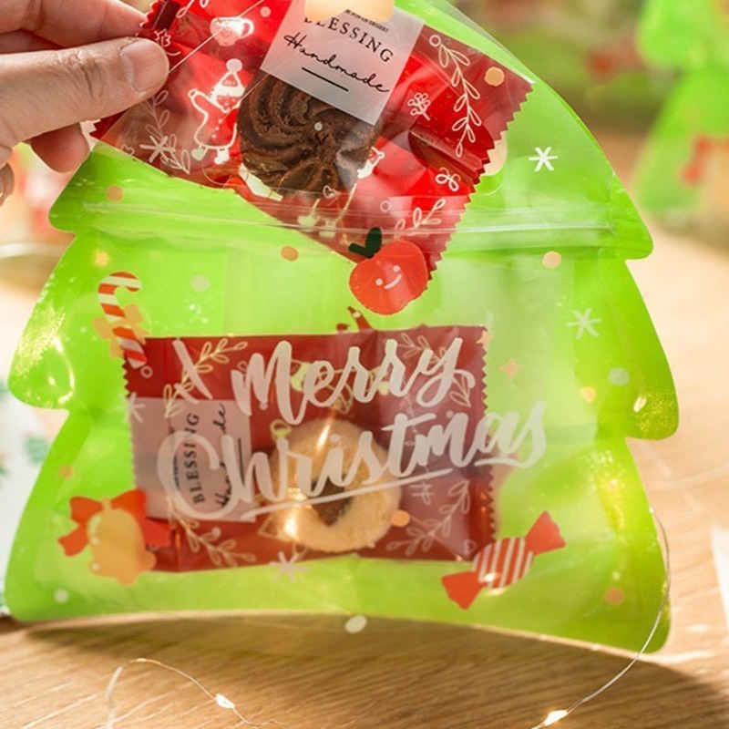 クリスマスキャンデークッキースナック密封袋クリスマスツリークリエイティブスタイリングギフト包装袋平安果ギフトバッグ|undefined