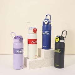 运动水壶保温杯316不锈钢吸管水杯保温保冷便携户外弹跳学生水杯