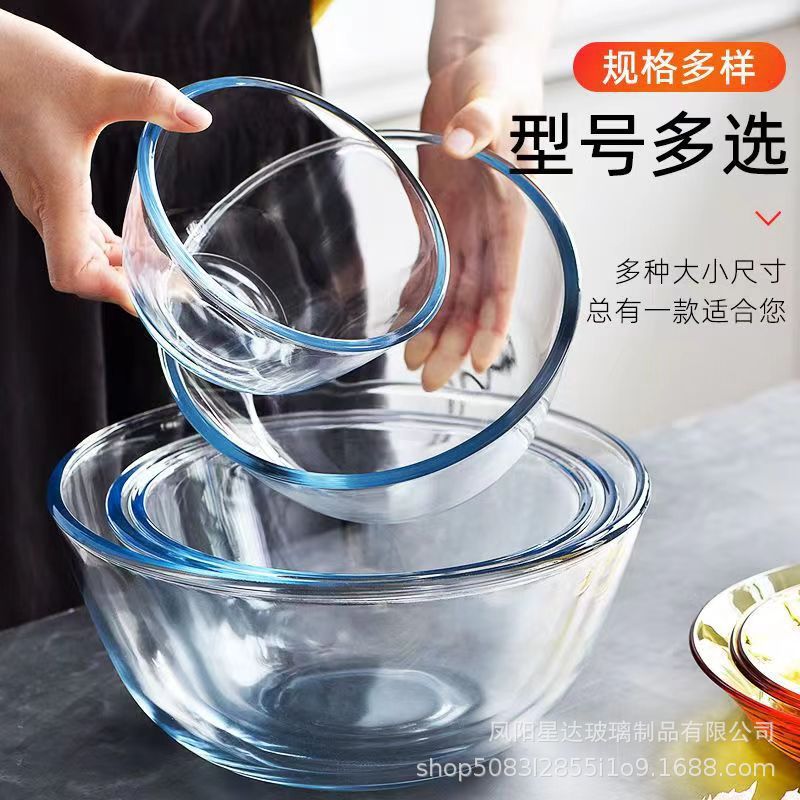 utensilios de calentamiento de microondas tazón de vidrio transparente resistente a altas temperaturas ensalada doméstica tazón de arroz grande tazón de sopa platos set platos cubiertos
