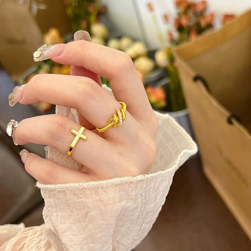 Guldbutik med oändliga ringar för kvinnors enkla mode Joker personality matringarmband_voghion.com