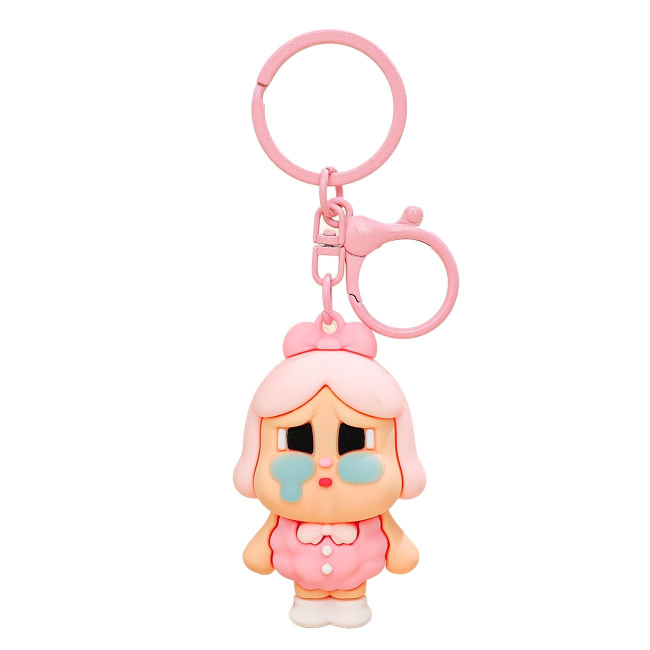 Nuevo llavero de muñeca de bebé llorando lindo adornos de dibujos animados de goma suave llavero de coche bolso de regalo de moda colgante
