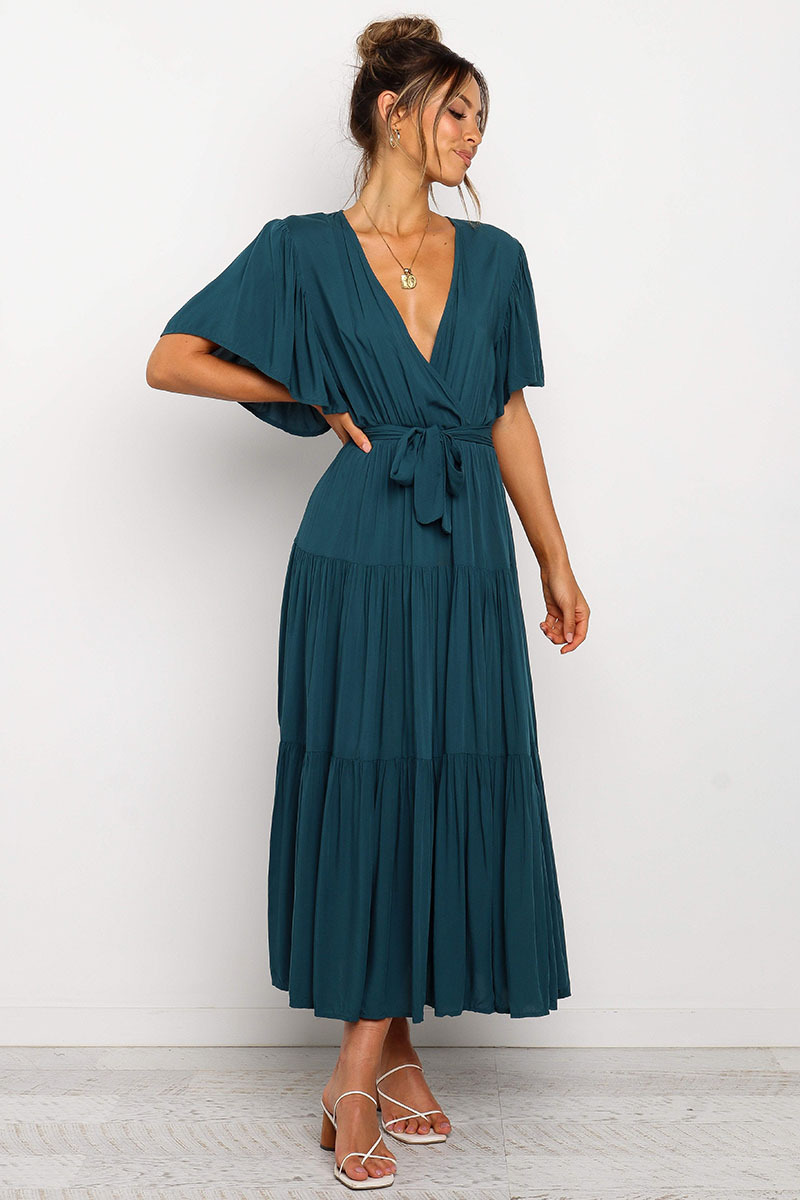 269g Weight Midi Dress Dress Length Type Short Sleeve Sleeve Length Princess Dress Dresses Type Regular Sleeve Sleeve Type Cotton, Polyester Fabric Type Mid Waist Waist Line Holiday, Daily, Selfie Occasion V Neck Neckline Regular Fit Fit Type Solid Color Pattern Summer Season Women's Gender Casual, Elegant, Streetwear Style Wholesale Women's Casual Elegant Streetwear Solid Color Holiday Daily Selfie V Neck Short Sleeve Princess Dress 32