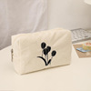 Brand capacious pencil case, cute cosmetic bag for elementary school students, small bag, flowered