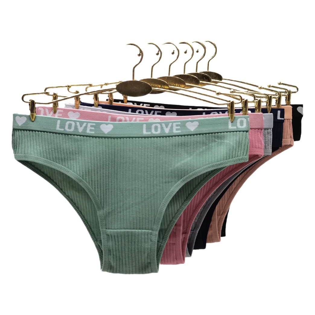 Yunmengni Внешняя торговля модное Ребристое женское нижнее белье WISH Amazon трусики бикини с простой нитью