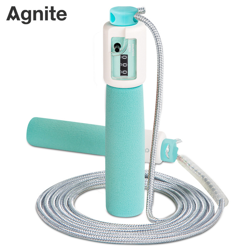 デリ18700/18701子供用縄跳び、フォームハンドル、メカニカルカウンター、綿縄、調節可能、小学生向け縄跳び