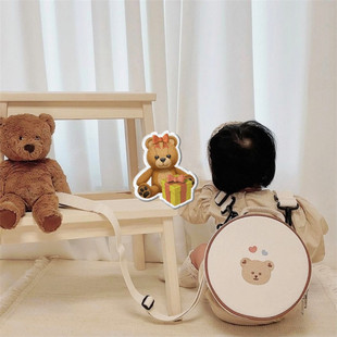 Korean ins Children's Schoolbag Embroidered Bear Cute Backpack Kindergarten Boys and Girls Baby Backpack