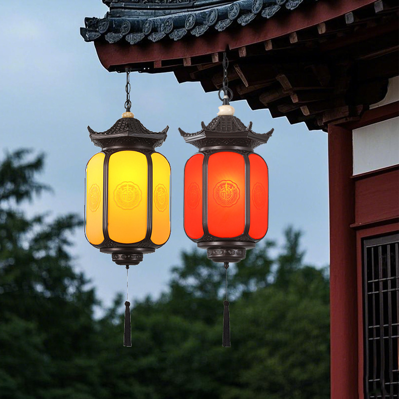 New Chinese-Style Outdoor Pendant Light, Waterproof for Courtyard, Garden, Pavilion, Eaves, Lantern, Villa, Balcony, and Ancient Architecture