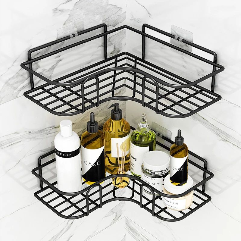 Rack de almacenamiento de esquina de baño sin perforación Rack de almacenamiento triangular de baño de esquina de pared tipo rack de baño de almacenamiento de esquina