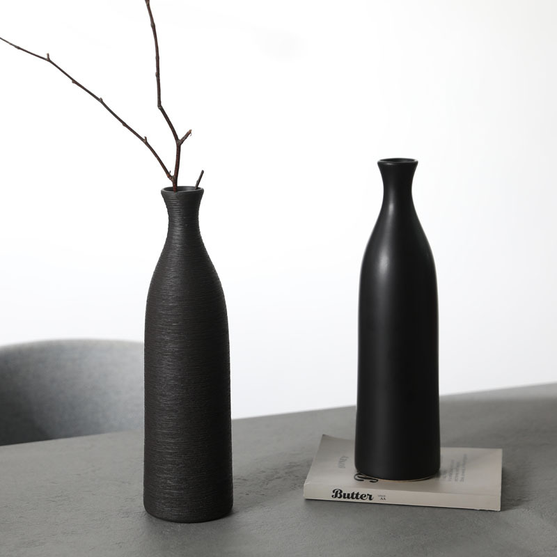 Vento tranquilo estilo japonés vasos de cerámica blancos dibujados modelo sala de estar decoración de la mesa decoración del hogar decoración floral