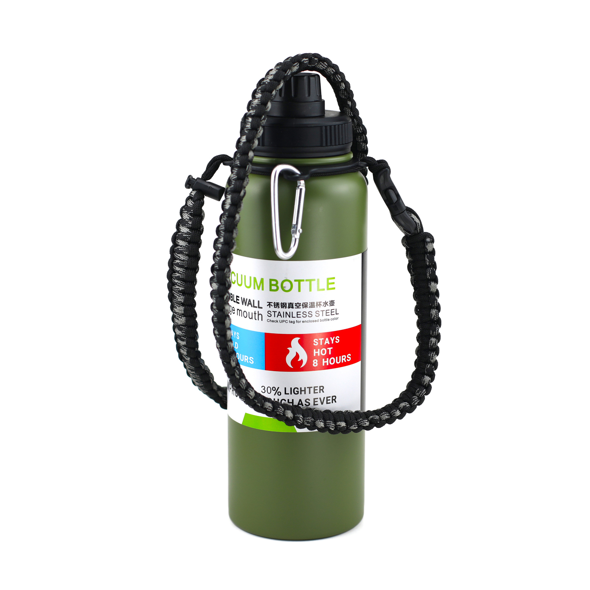 Amazon botella de agua caliente taza de agua portátil cuerda trenzada espacio olla Acero inoxidable deportes hervidor