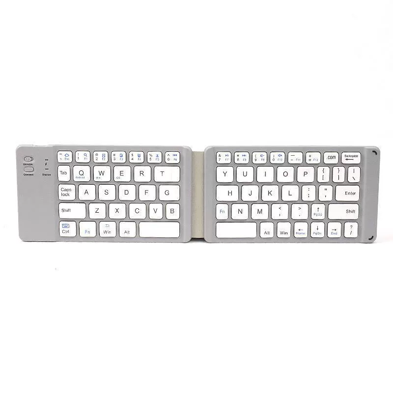Folding Bluetooth Keyboard, Compact Double-Folding Design, for Phone Tablet Laptop, 2 Colors