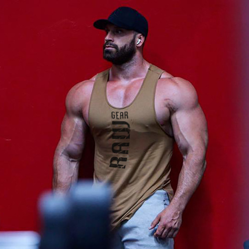 Fitness vest men's fitness breathable slim sports trend summer cotton sleeveless t-shirt Amazon AliExpress