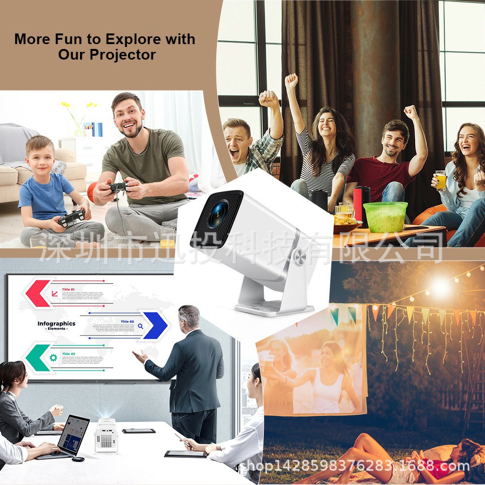 4K Full HD Projektor FHD TD80W Android WiFi 3D Heimkino tragbarer Strahlenprojektor