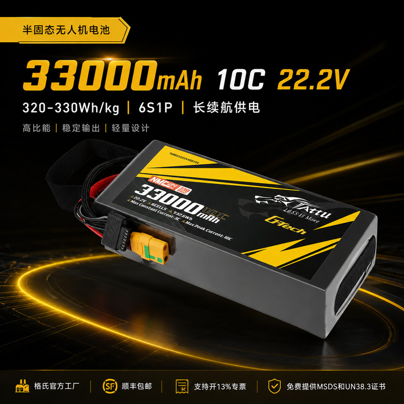Grignard's New 25000Mah Semi-Solid-State Lithium Battery for Plant Protection Industry Long-Endurance Drone Rechargeable Battery