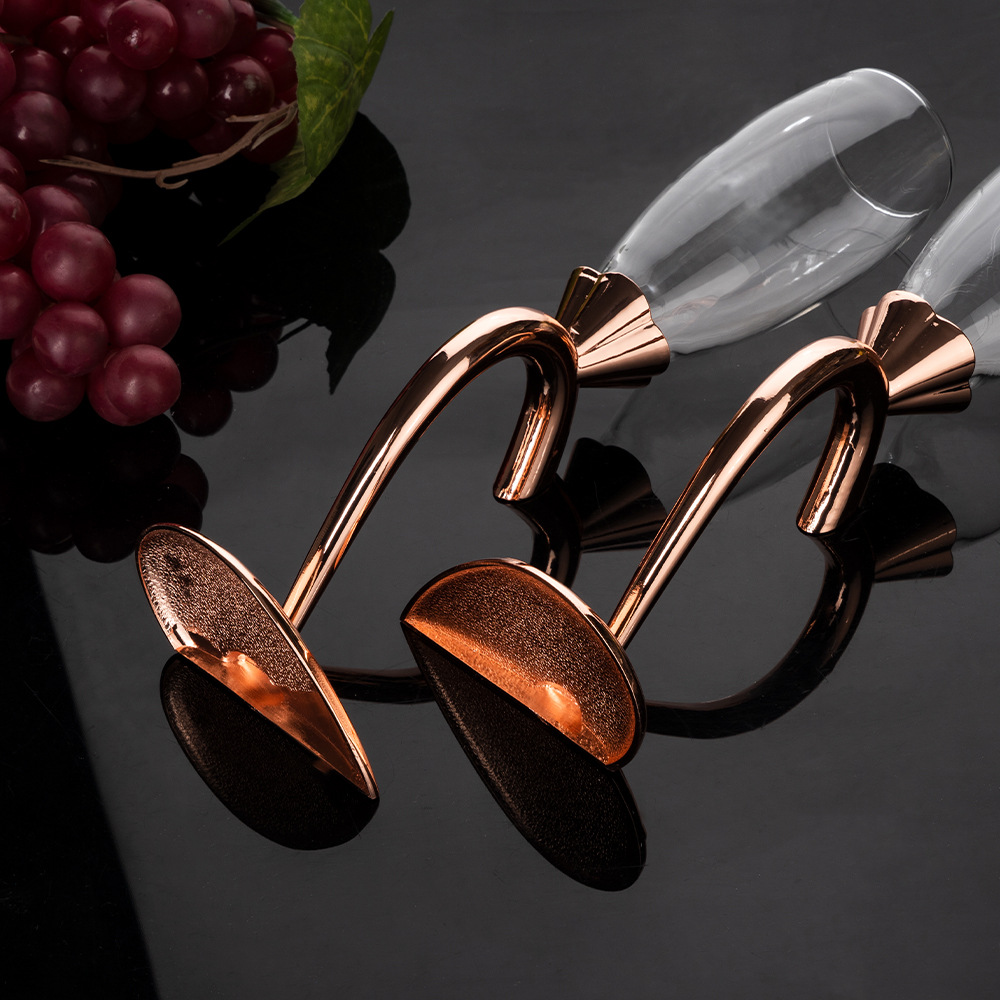 Corazón en forma de cristal Champagne traje pares de regalo de boda fiesta Copa cristal bar suministros Copa