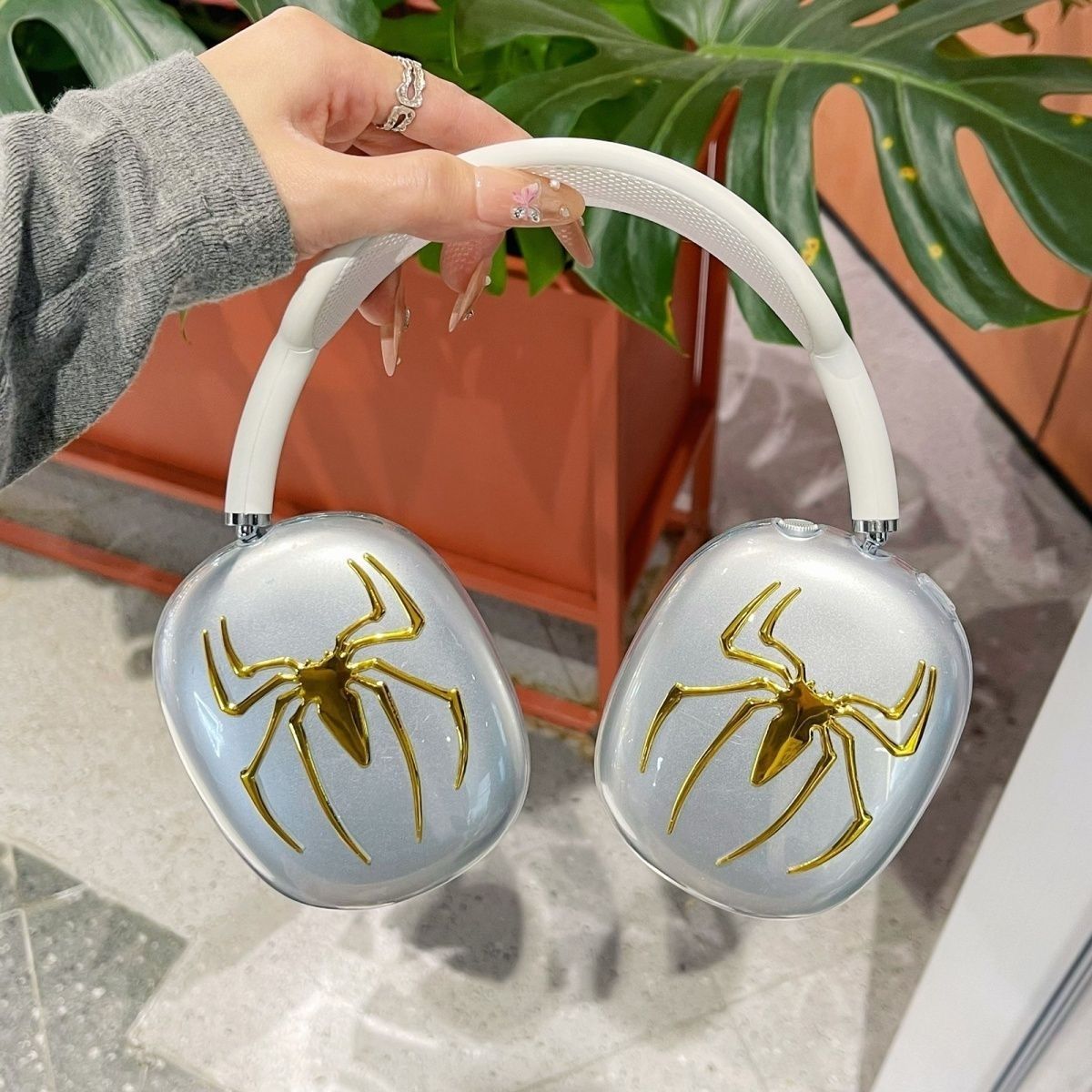Ins Silver Cute Spider para Apple Headset AirpodsMax Bluetooth Case Max image 4