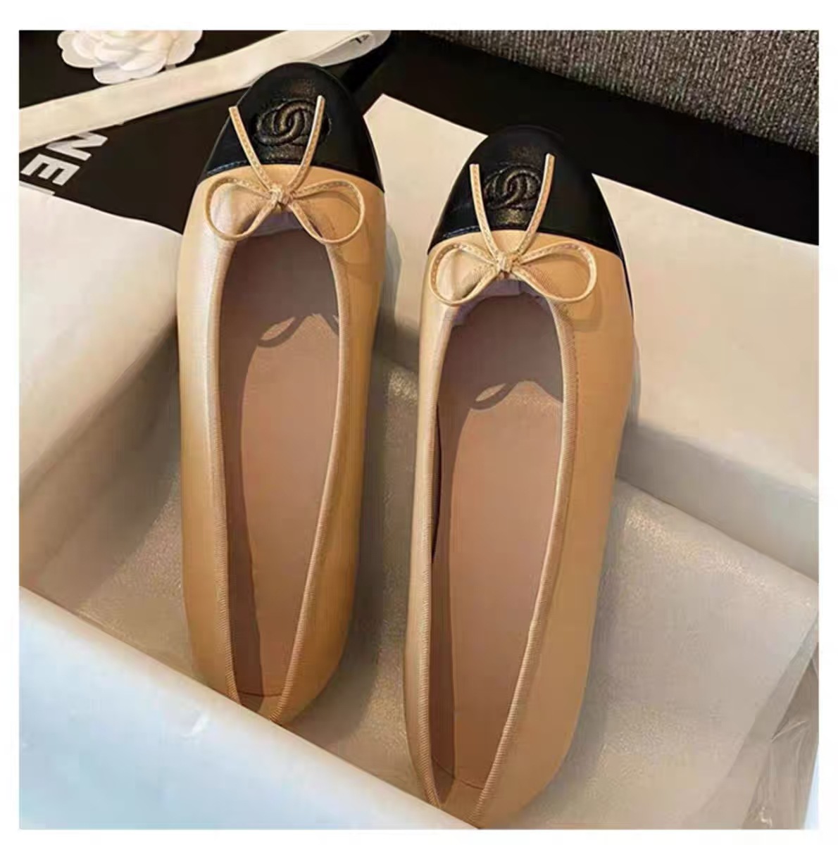 [Full Colors] Tweed Style Classic Color Matching Flats Shoes for Women, Bow Ballet Shoes, Soft Sole, Comfortable Casual Shoes