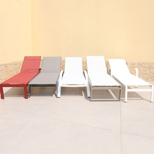 New Outdoor Aluminum Alloy Teslin Mesh Beach Chair Swimming Pool Swimming Pool B&B Resort Courtyard Leisure Lounge Chair