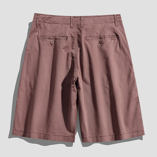 Shorts for summer outerwear, men's Japanese-style workwear, single-color, minimalist casual, five-needle pants, work pants, sporty men's pants