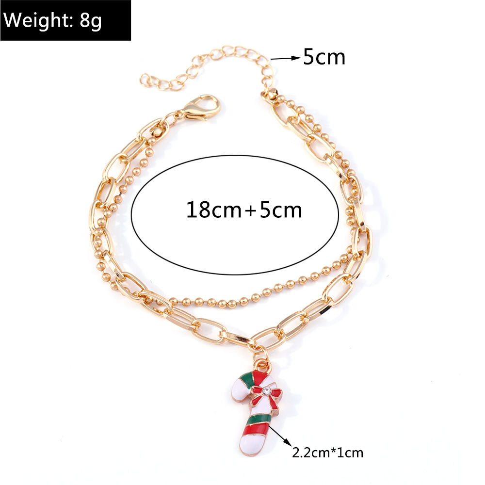 11g Weight Alloy Pendant Material Bracelets Classification Alloy Chain Material 1 Piece Quantity Holiday, Party Occasion Alloy Material Christmas Festival Christmas Tree, Santa Claus Pattern Women's Gender Enamel Design Cute, Simple Style Style Cute Simple Style Christmas Tree Santa Claus Alloy Chain & Link Bracelets Christmas Wholesale 1