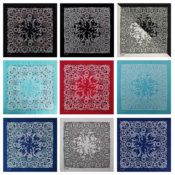 Factory direct cotton vine print square scarf, fashionable casual hip-hop street dance cycling decorative headscarf