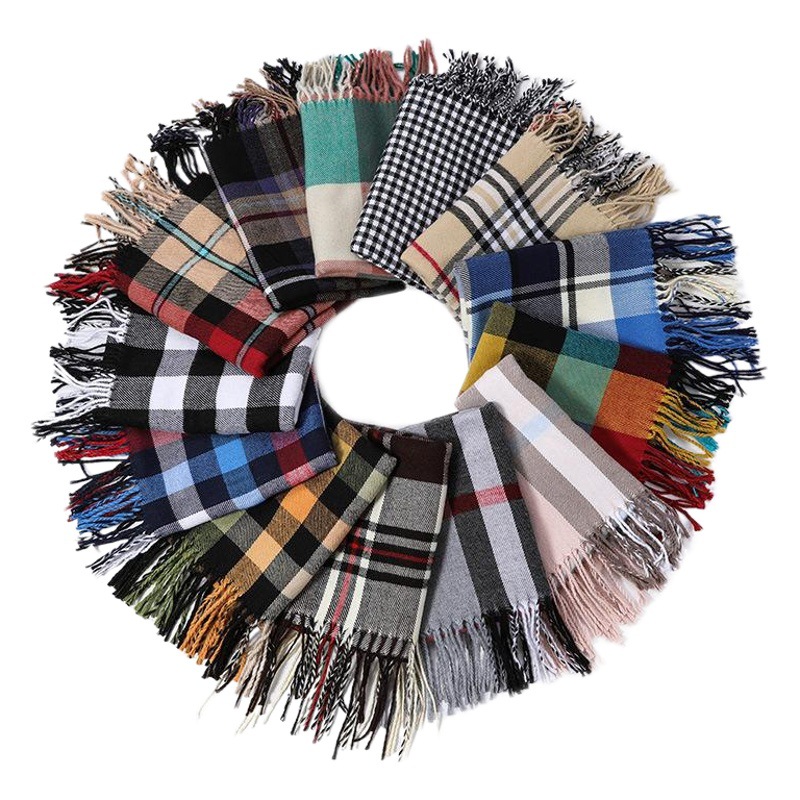 Children's Scarf Winter Boy's Cashmere Korean Style Scarf Autumn Baby's Plaid Sleeve Kids Warm Girls' Fashion