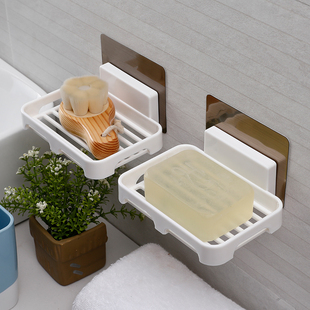 Wall-Mounted Soap Dish with Drainage for Home Bathroom, Double-Layer Storage Rack for Placing Soap on the Wall, No Drilling Required