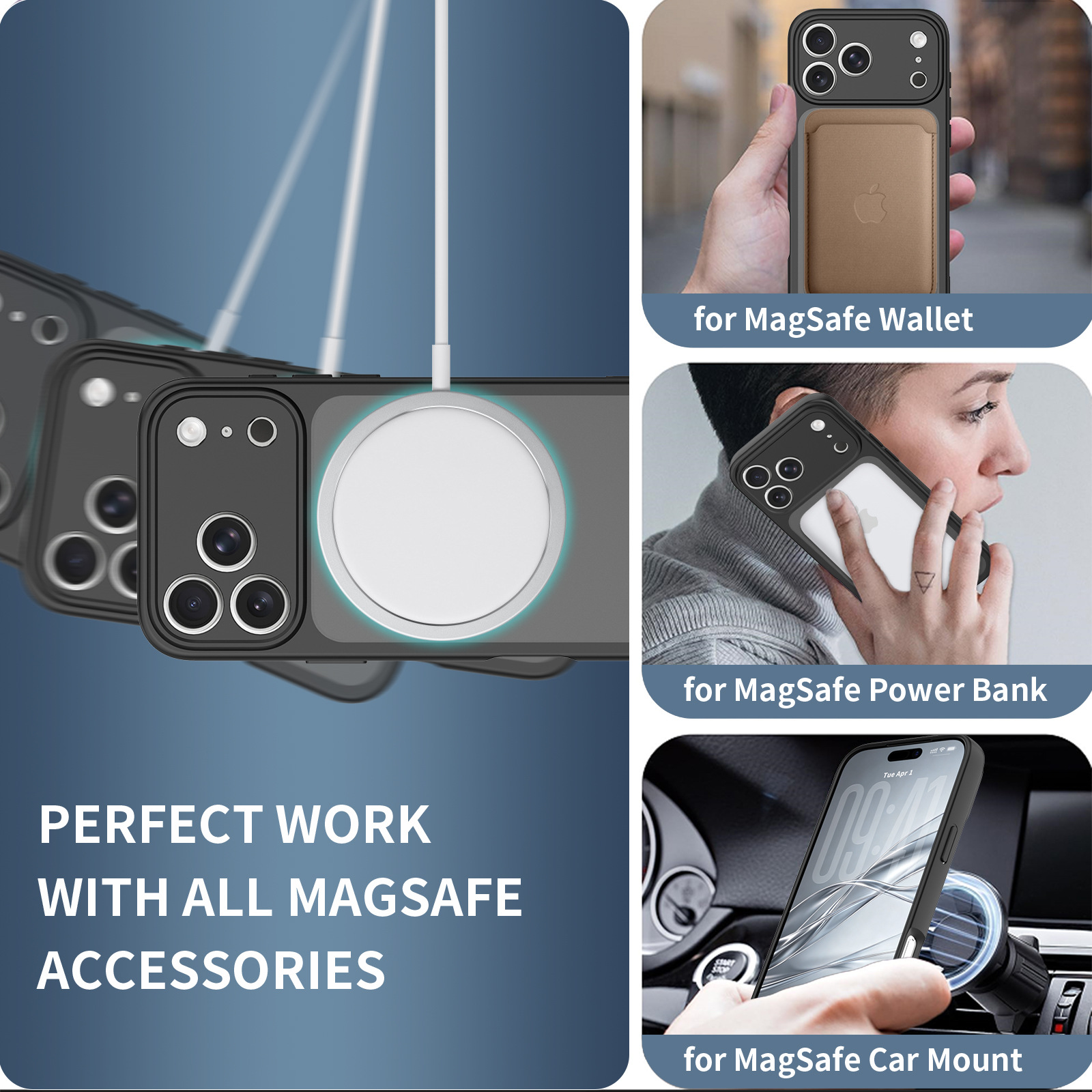 Cross - Border adecuado para iPhone 18promax carcasa de teléfono móvil, lente magnética sensible a la piel, paquete completo de protección Apple 17