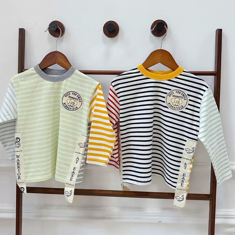 25年秋季DD新款大象条纹拼色长袖T