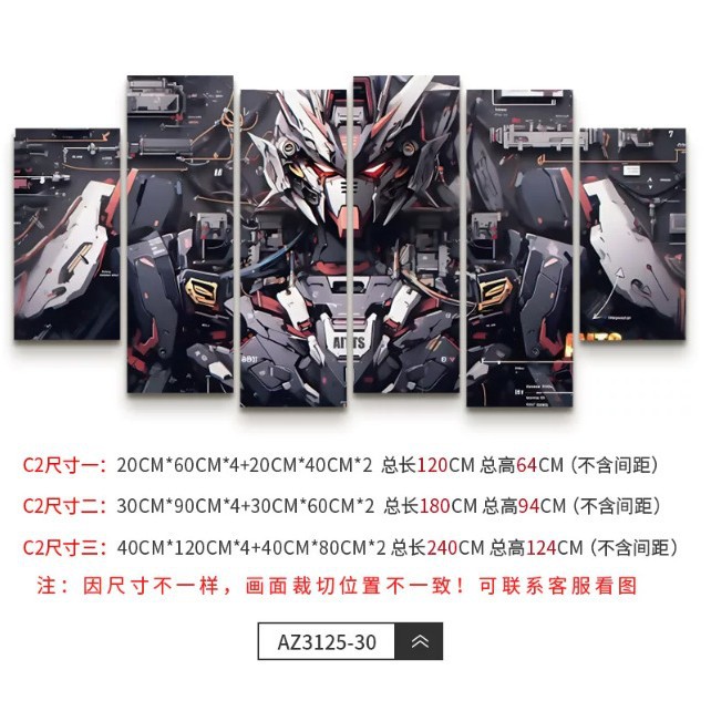 Gundam Anime Divar Rəsmi - Oğlan Otağı üçün Dekorativ Panel