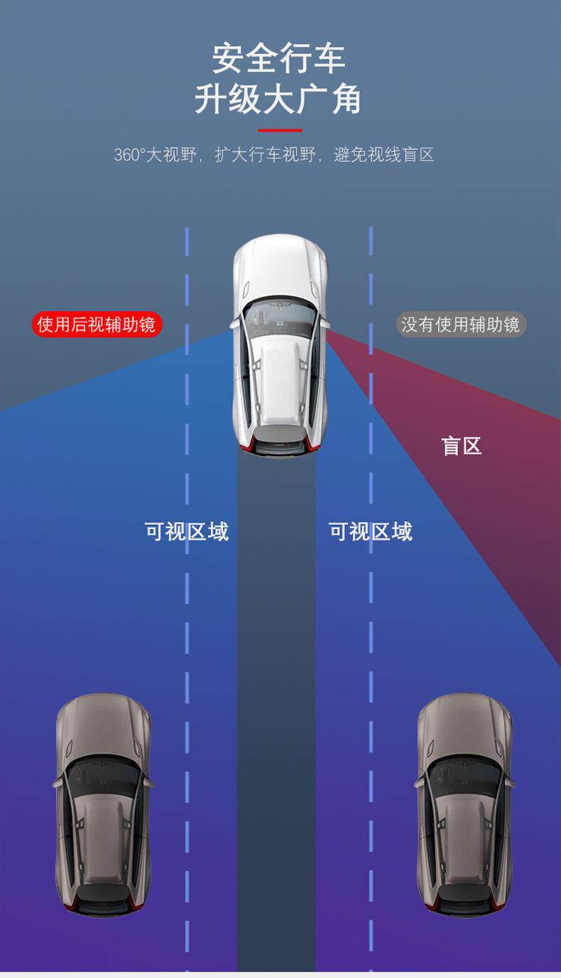 Coach car auxiliary rearview small reflector mirror, car blind spot reversing mirror, 360-degree coach mirror, wide-angle auxiliary mirror