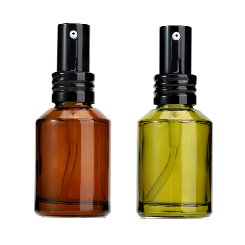 Xumin embalaje 30ml marrón botella de loción de pequeña capacidad botella de líquido de esencia de vidrio verde botella de bomba de presión de sub-embalaje