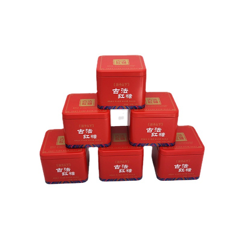 红糖包装铁盒，老红糖铁盒批发，红糖铁盒包装红糖姜茶120克