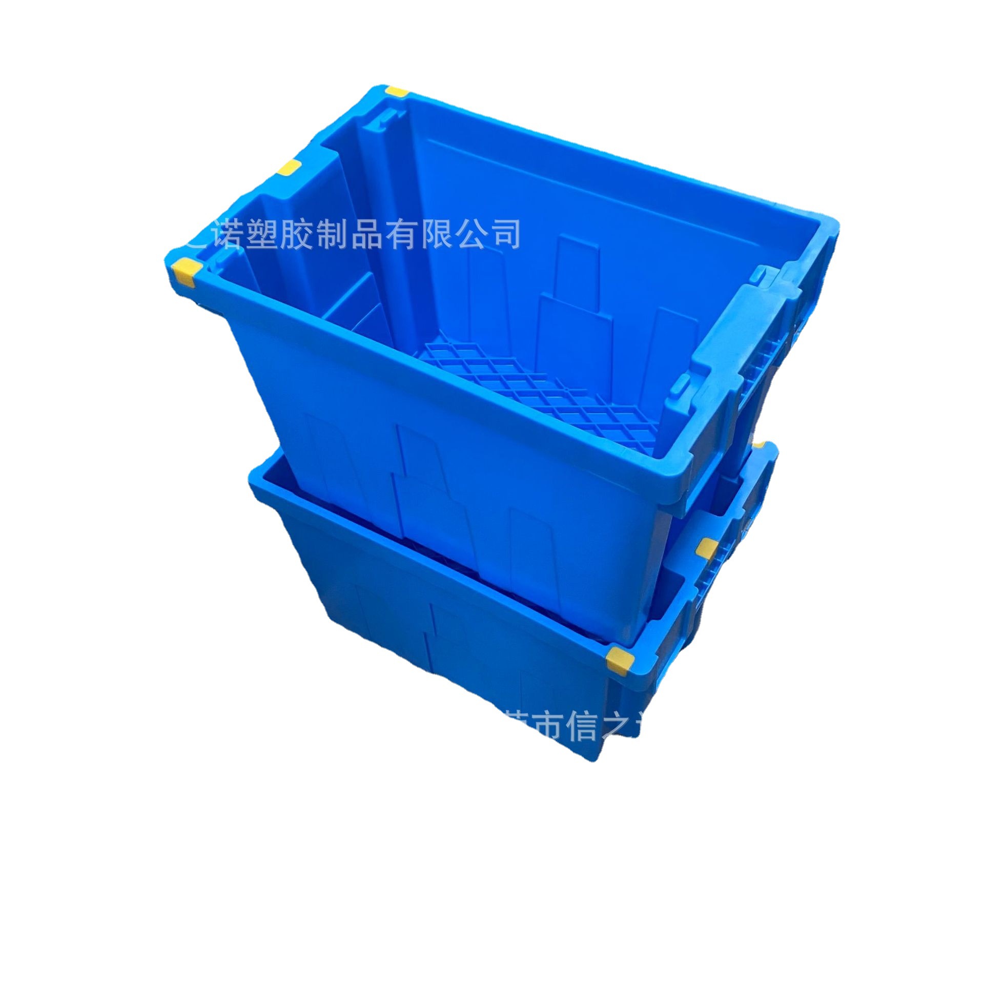 600*400*370反底平面箱 服装仓库医药链斜插式物流箱 塑料错位箱