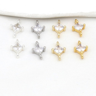 ��ɫ18k�����ʯ�p��Ȧ��������diy�ֹ��Ʒ���h��С���D44C