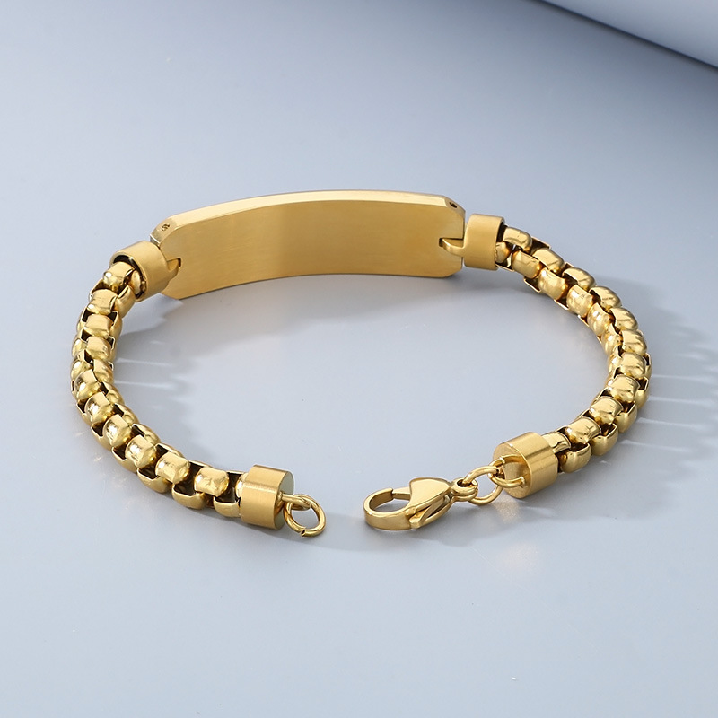 304 Stainless Steel Material Retro Classic Style Geometric 304 Stainless Steel Plating Men's Bracelets Men's Chain Bracelets