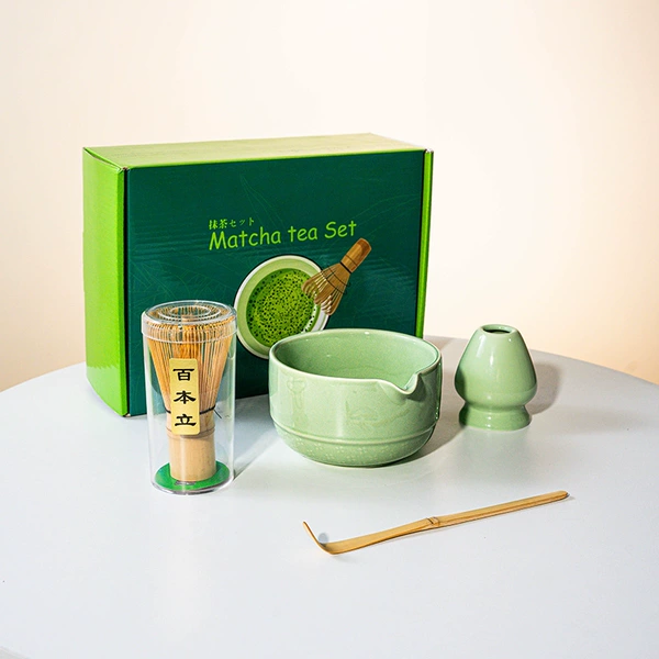 FJT Mushroom Straight Bowl Green 4-Piece Set (Dark Green Color Box)