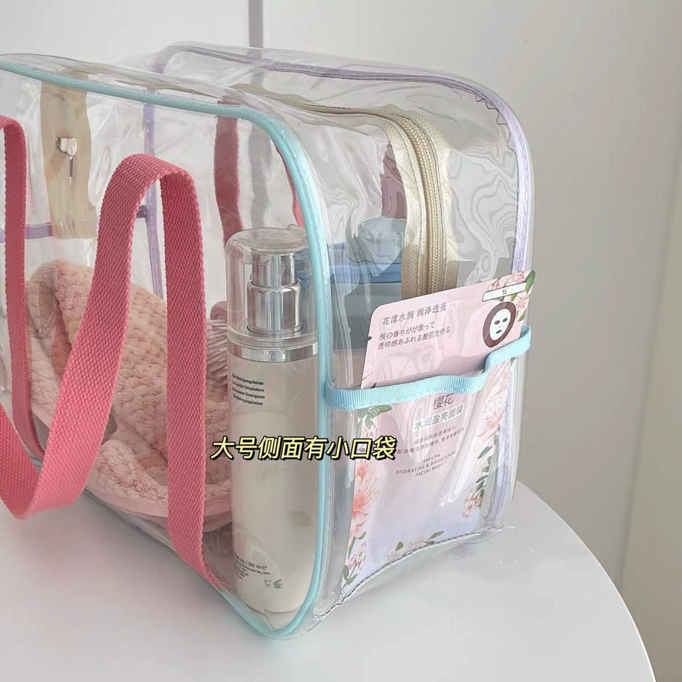 Косметичка PVC, вместительная льняная сумка для выезда, водонепроницаемая пляжная органайзер-сумка