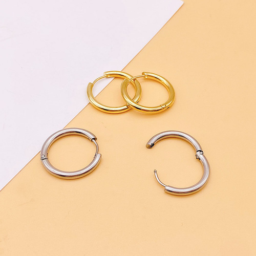 Korean hot-selling stainless steel earrings cross-border new style round ring circle men's ear studs European and American body piercing jewelry 