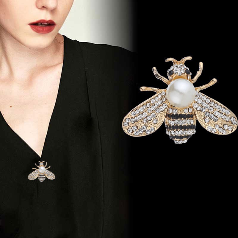 Broches en perles représentant des animaux : abeille, grenouille, libellule, pic, hibou, éléphant, tête de léopard, paon (vente en gros)._voghion.com